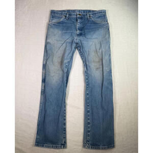 Vintage Wrangler Jeans 34x30 Light Wash Straight Fit Made in Mexico of USA Fabri